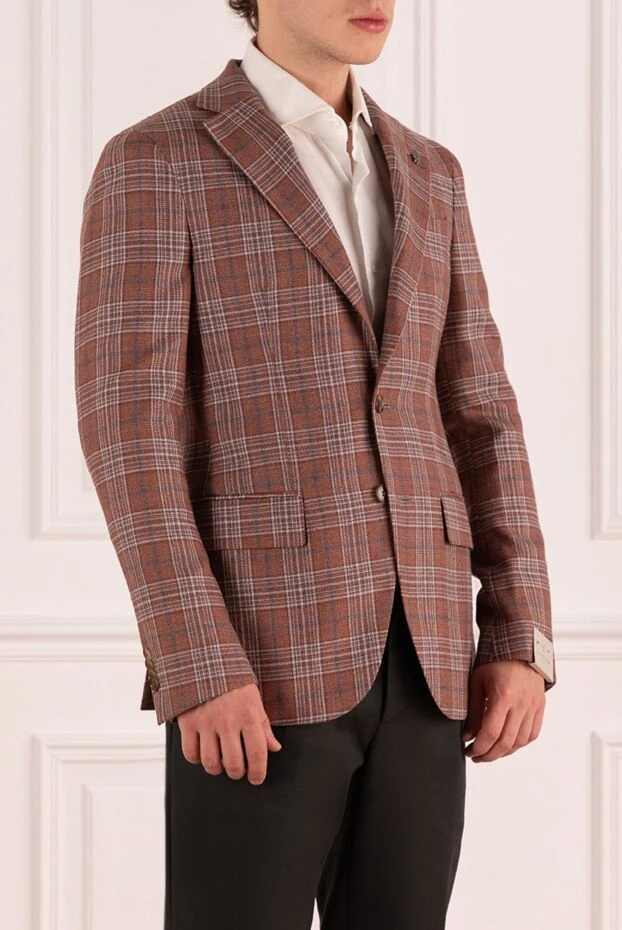 Lubiam single-breasted jacket with an expressive light and white check pattern

 162745 - photo 3