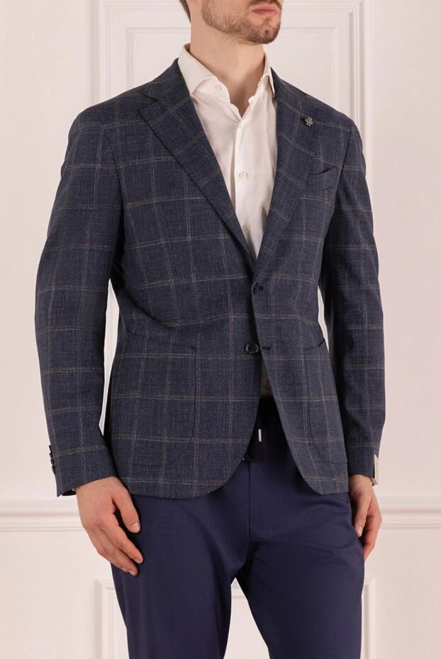 Lubiam blue cotton and elastane jacket for men 162748 - photo 3