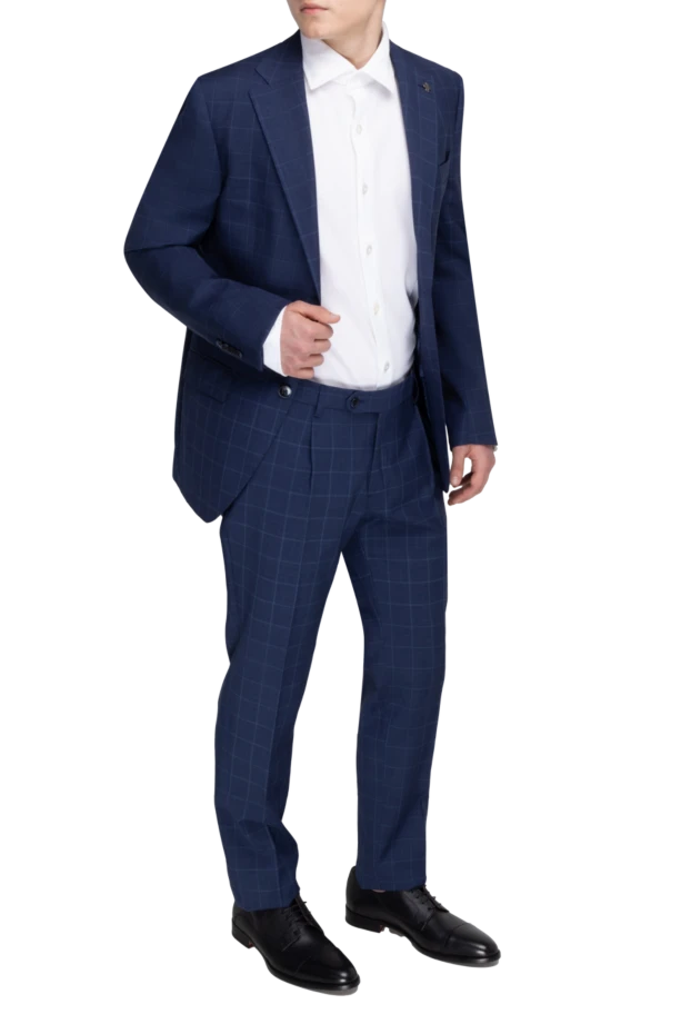 Lubiam man men's blue wool suit купить с ценами и фото 162752 - photo 2