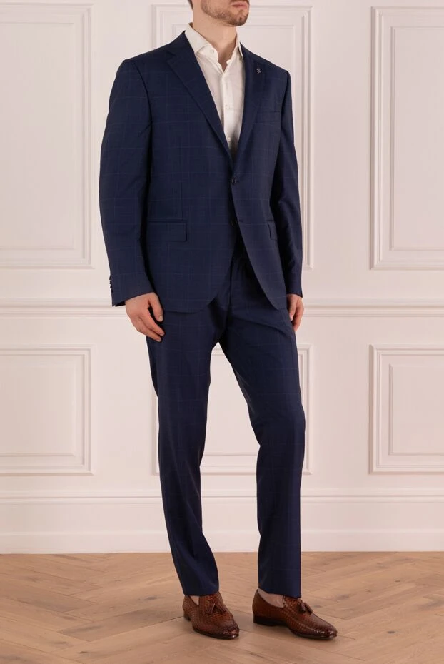 Lubiam man men's suit made of wool, blue купить с ценами и фото 162753 - photo 2