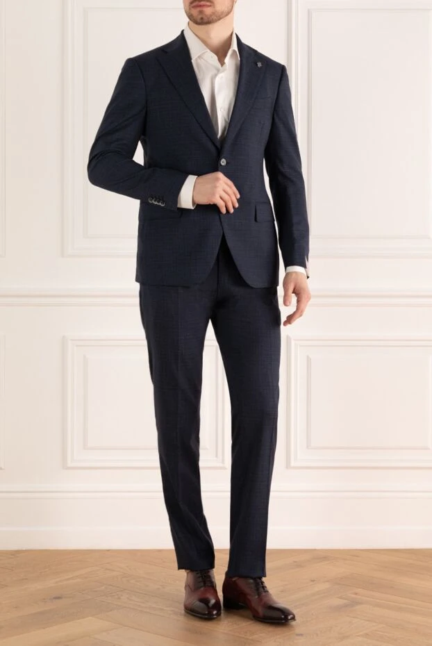 Lubiam man men's suit made of wool, blue купить с ценами и фото 162755 - photo 2