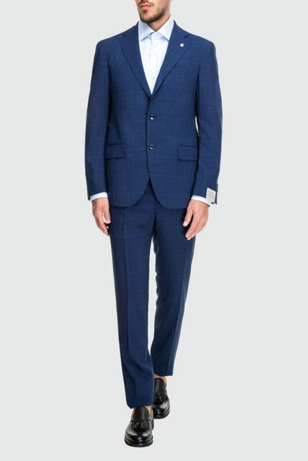 Lubiam man men's suit made of wool, blue купить с ценами и фото 162756 - photo 2