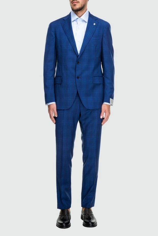 Lubiam man men's suit made of wool, blue купить с ценами и фото 162758 - photo 2