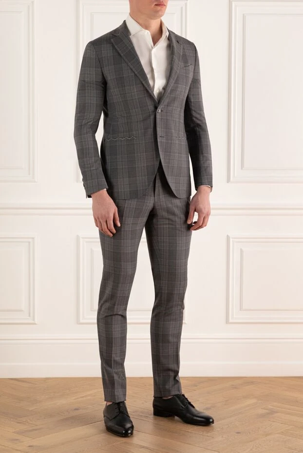Lubiam prince of wales's grey checked wool suit
 162759 - photo 3