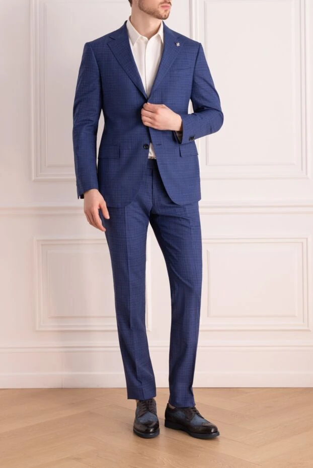 Lubiam man men's suit made of wool, blue купить с ценами и фото 162762 - photo 2