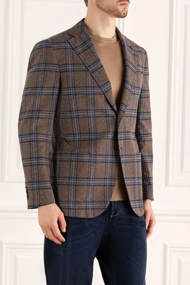 Lubiam jacket made of wool and silk with a large check in brown and blue tones

 162769 - photo 3
