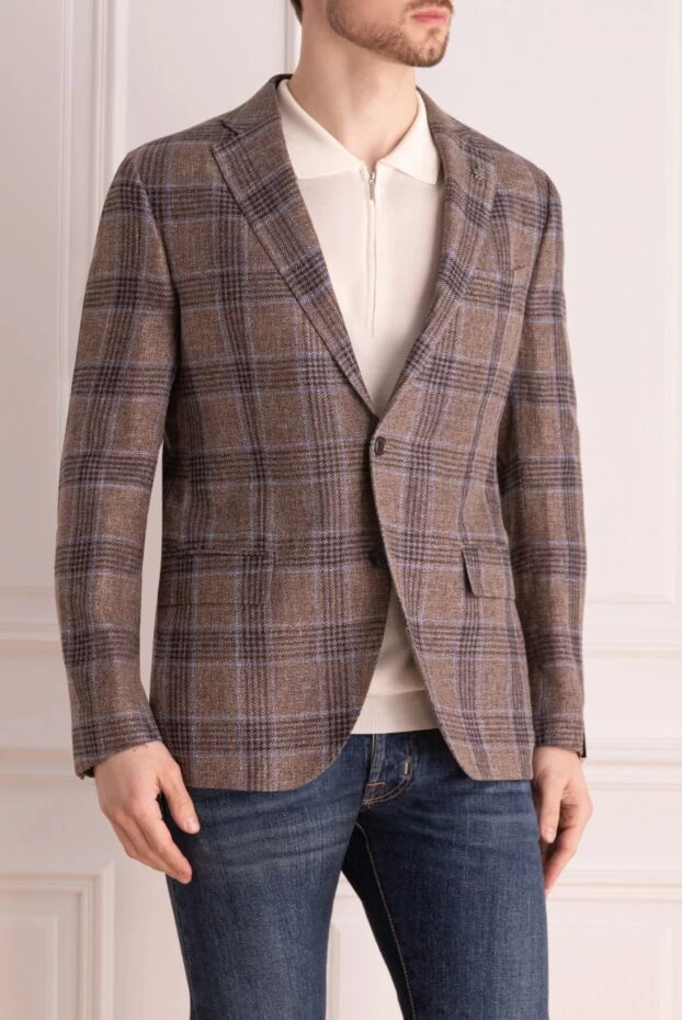 Lubiam two-button jacket, grey-brown, with large check pattern
 162771 - photo 3