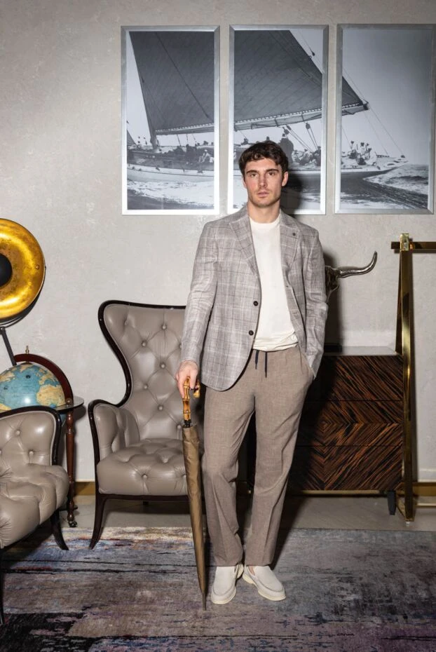 Lubiam lightweight checked linen jacket with patch pockets
 162773 - photo 2