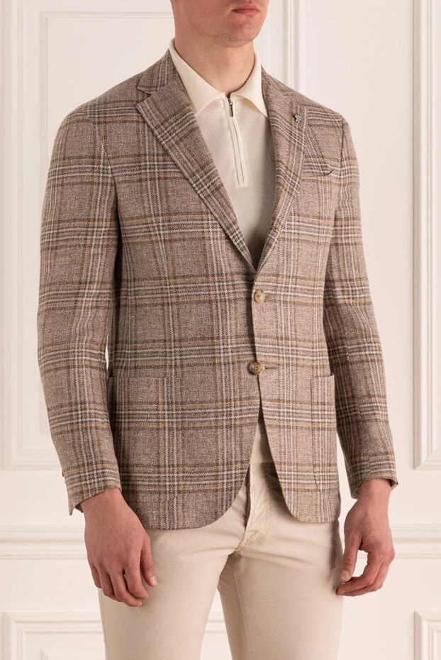 Lubiam men's beige checkered jacket 162774 - photo 3