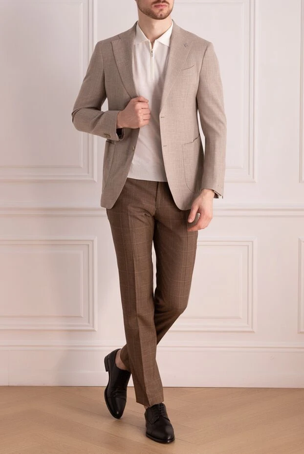 Lubiam man beige jacket for men купить с ценами и фото 162775 - photo 2