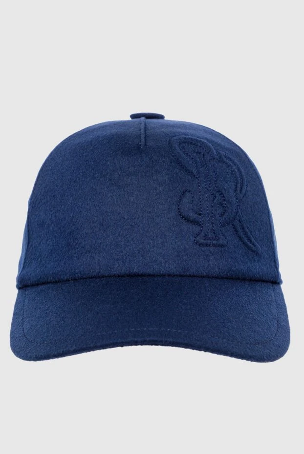 Dark blue cashmere cap with 3D embroidery
- photo 1
