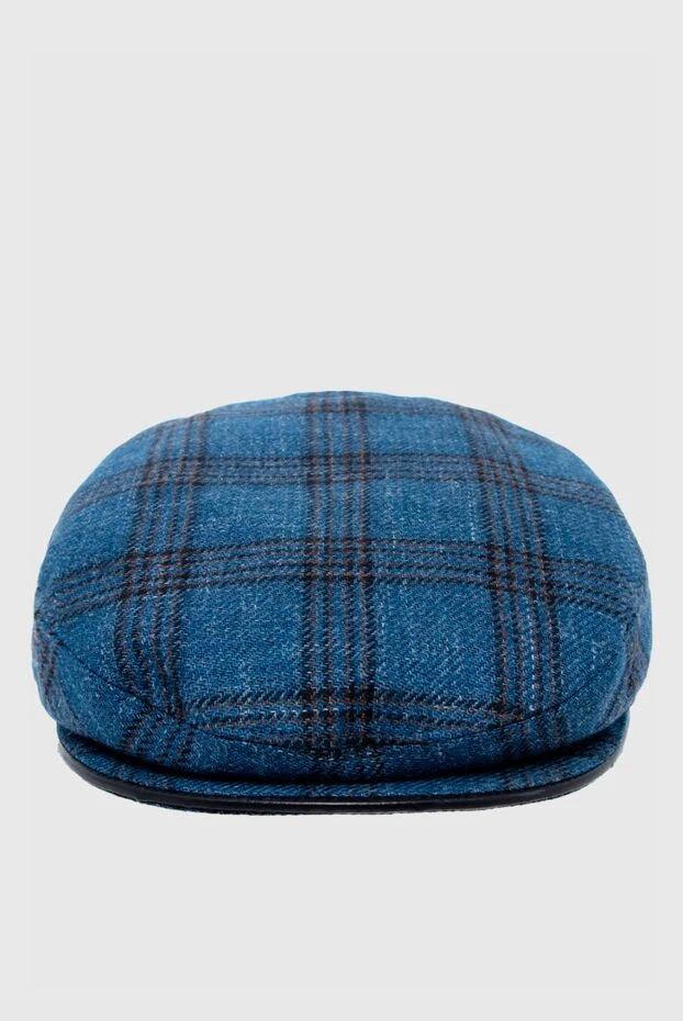 Blue men's wool, cashmere and linen cap - photo 1