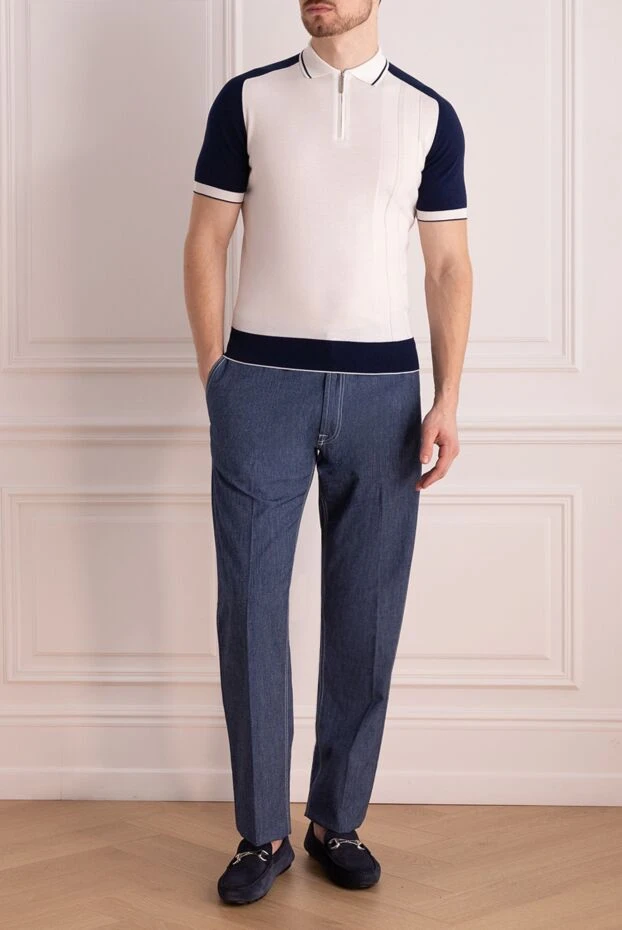 Stefano Ricci ерлерге арналған ақ мақтадан жасалған поло 162811 - фото 2