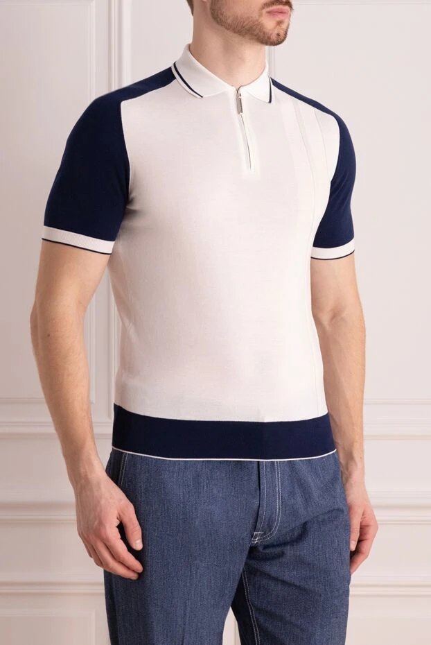 Stefano Ricci поло из хлопка белое мужское 162811 - фото 3