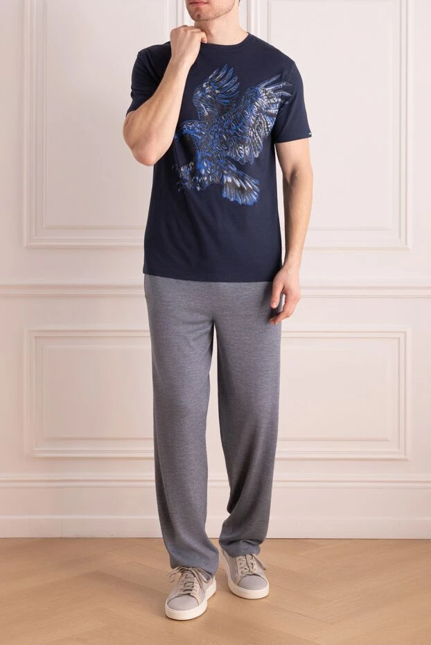 Cotton and modal T-shirt with a dynamic eagle image - photo 2