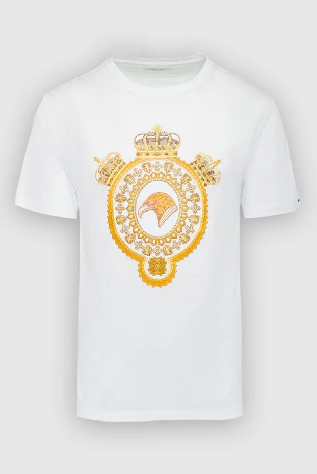 Stefano Ricci футболка из хлопка и модала белая мужская 162817 - фото 1