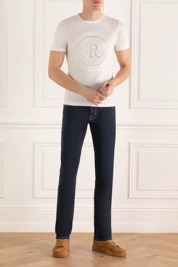 Stefano Ricci white cotton and modal t-shirt with a 3d monogram 162818 - photo 2