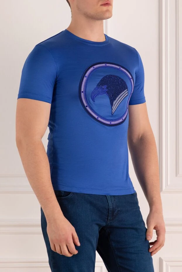 Stefano Ricci cotton and modal blue men's t-shirt 162822 - photo 3