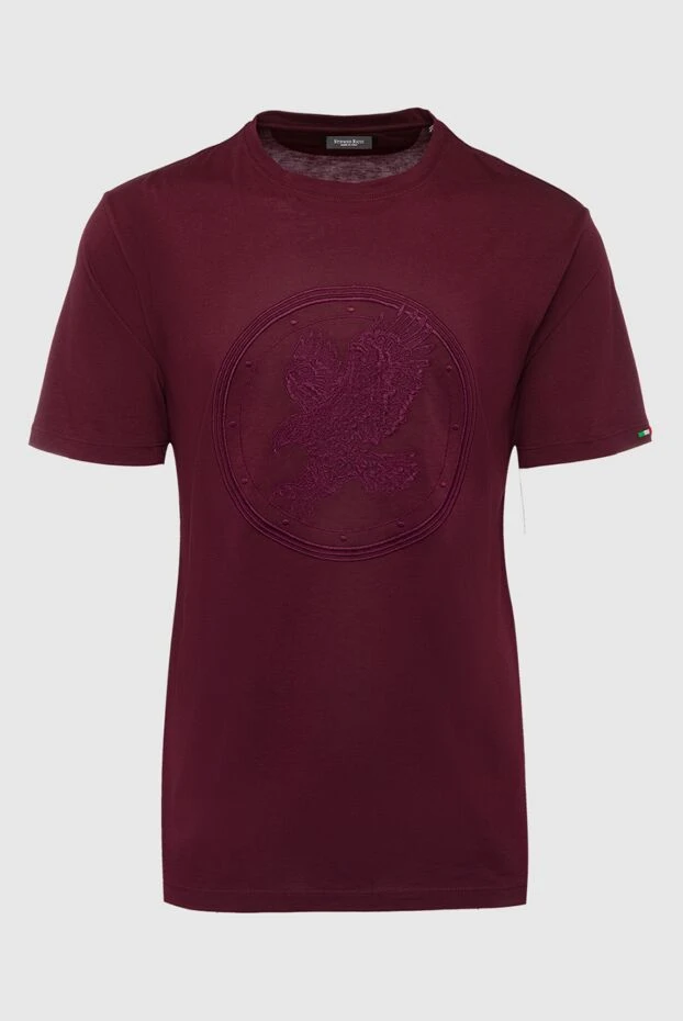 Cotton and modal burgundy men's T-shirt - photo 1