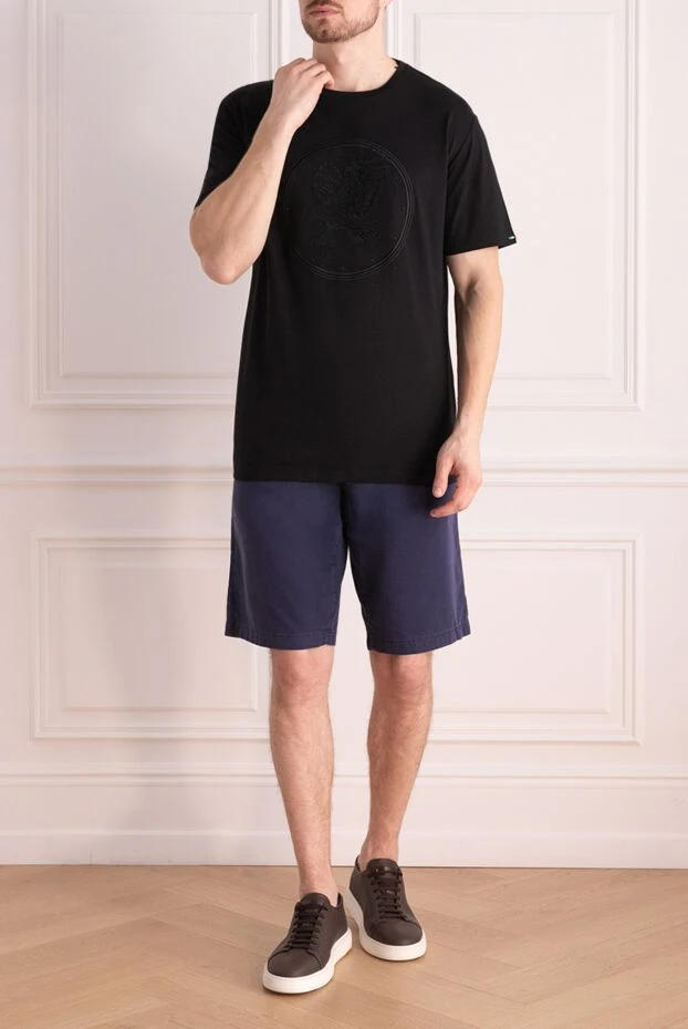 Stefano Ricci футболка из хлопка и модала черного цвета с фактурным тиснением орла 162830 - фото 2