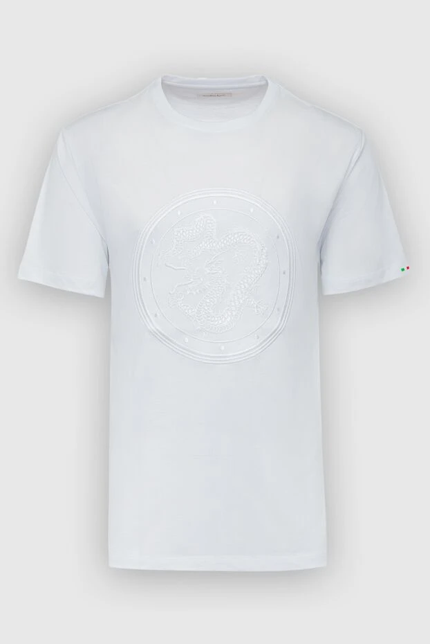 Stefano Ricci футболка из хлопка и модала с фактурным круговым тиснением в тон 162833 - фото 1