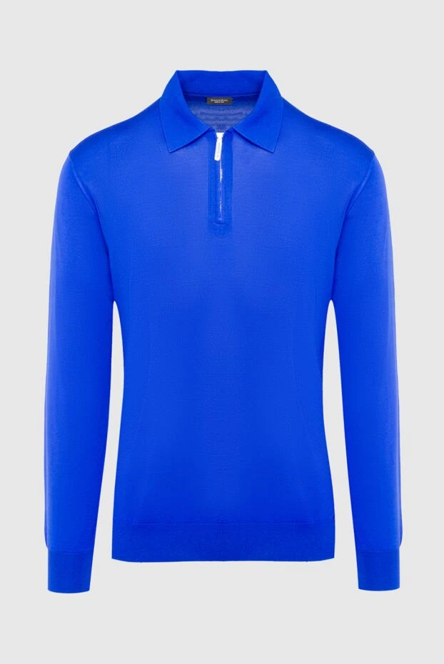 Синее поло с длинным рукавом и воротником на молнии
- фото 1