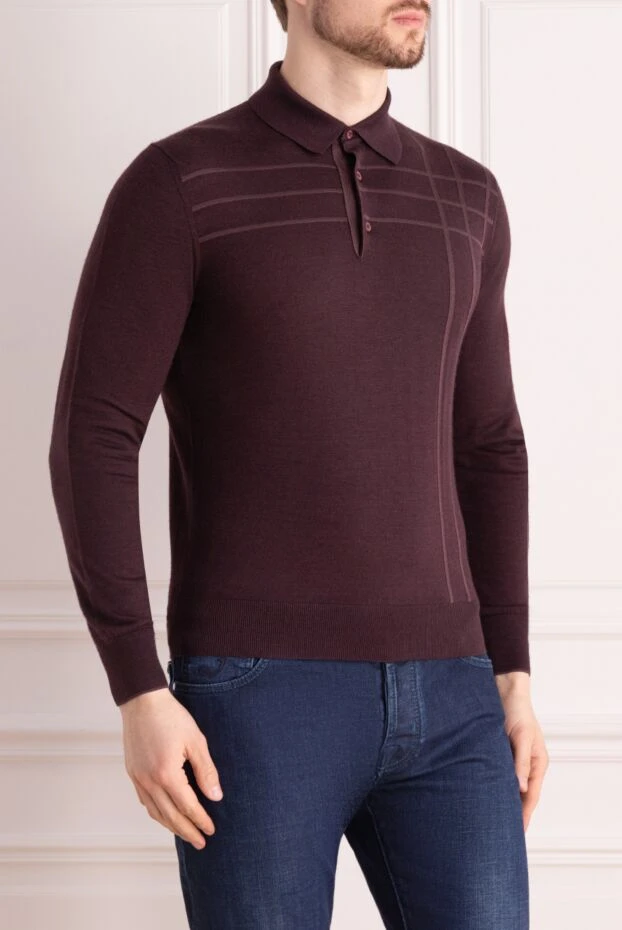 Stefano Ricci қою шарап реңкіндегі ұзын жеңді жібек және кашемир поло жейдесі
 162856 - фото 3