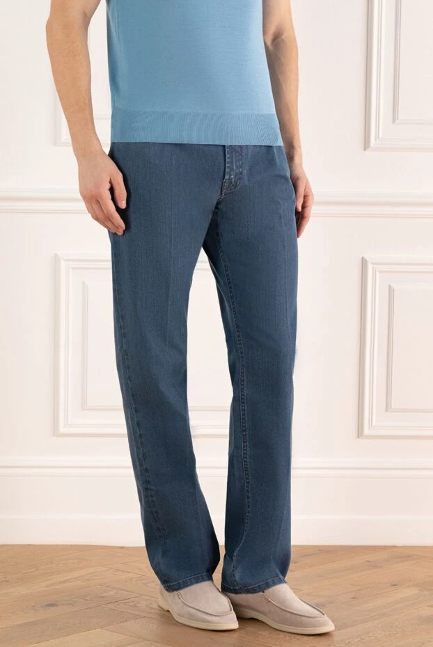 Stefano Ricci ерлерге арналған көк мақта джинсы 162866 - фото 3