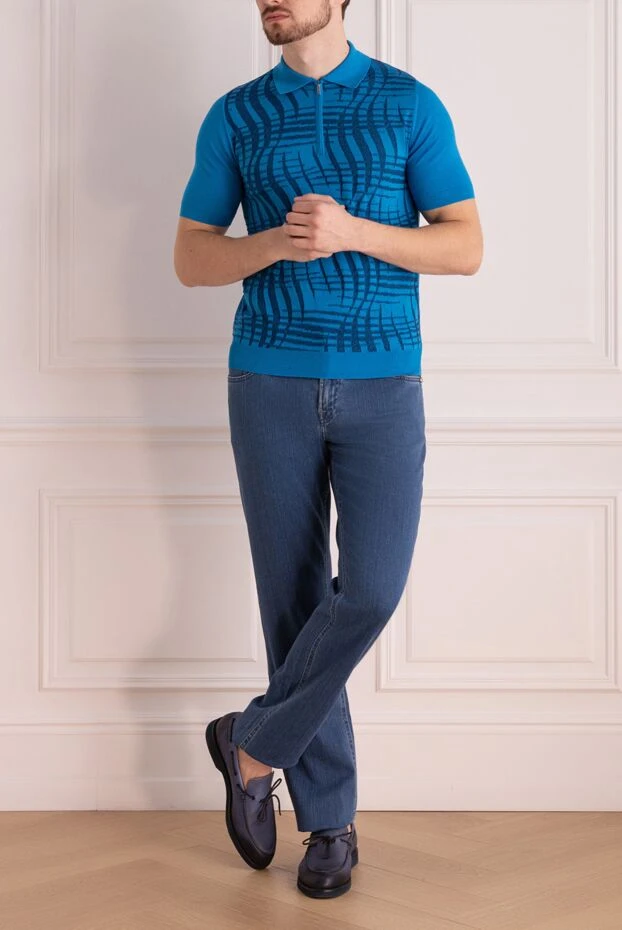 Stefano Ricci мужские джинсы из хлопка в синем цвете
162871 - фото 2