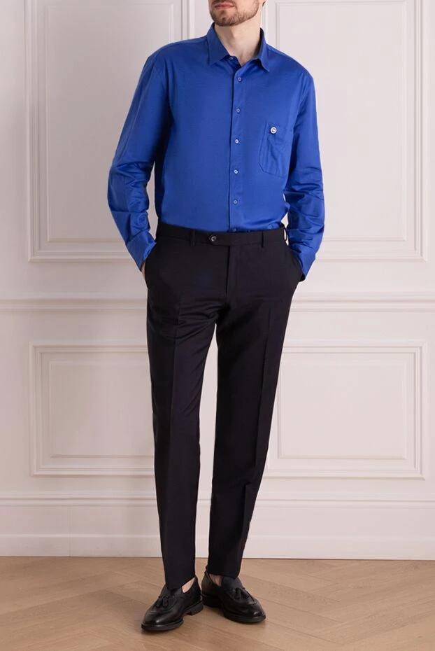 Stefano Ricci blue cotton shirt for men 162880 - photo 2