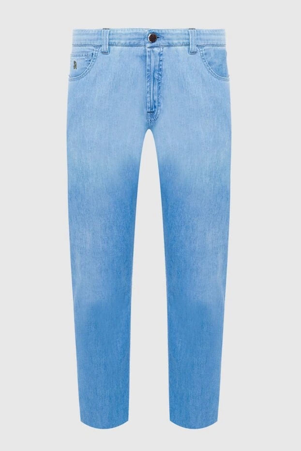 Lyocell and cotton blue jeans for men - photo 1