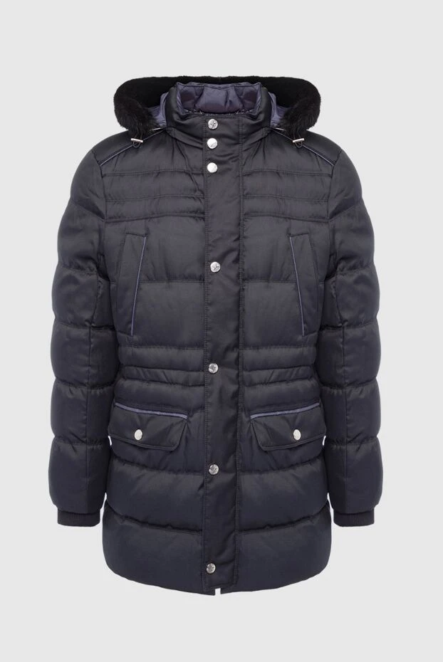 Stefano Ricci кашемирден, жібектен және күзеннен жасалған қара түсті ерлерге арналған күрте 162891 - фото 1