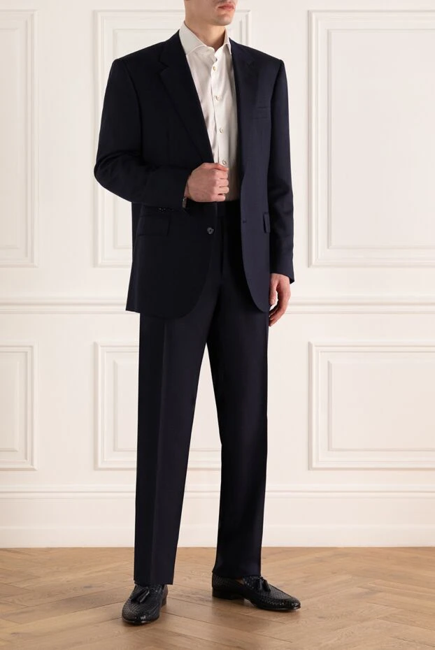 Stefano Ricci костюм мужской из шерсти синий 162899 - фото 2