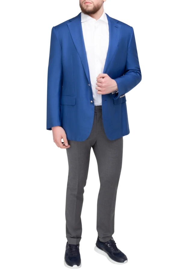 Stefano Ricci пиджак из кашемира и шелка синий мужской 162903 - фото 2