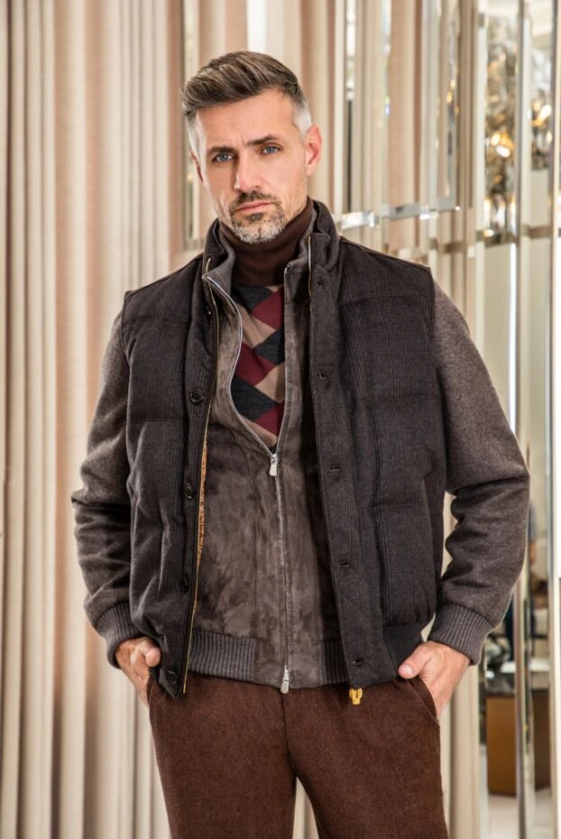 Stefano Ricci жилет из кашемира коричневый мужской 162909 - фото 3