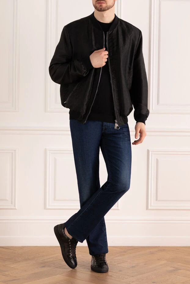 Бомбер из шелка черный с жаккардовым узором
- фото 2