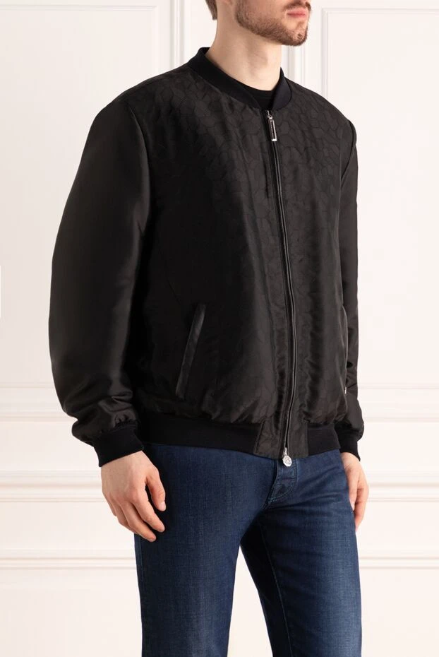 Stefano Ricci бомбер из шелка черный с жаккардовым узором
 162913 - фото 3