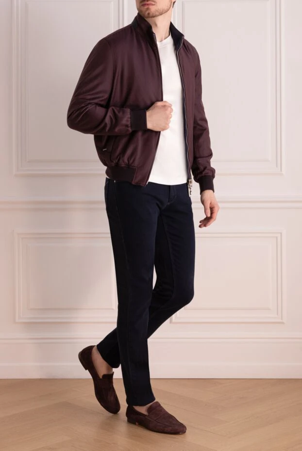 Куртка из шерсти бордовая мужская - фото 2