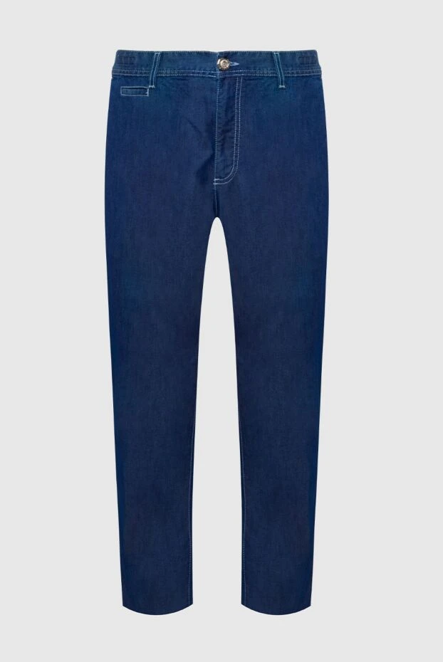 Blue cotton and silk jeans for men - photo 1