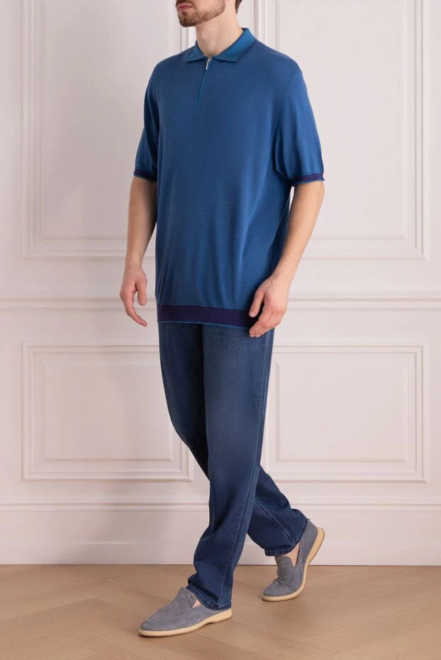 Stefano Ricci аздап өңі кеткен ашық көк түсті тік джинсы шалбар. 162926 - фото 2