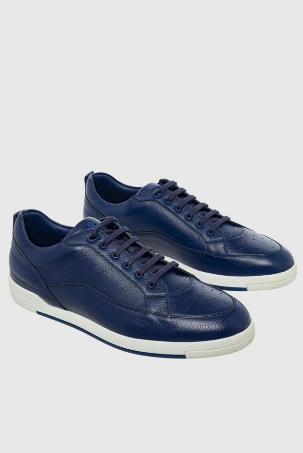 Stefano Ricci ерлерге арналған көк былғары кроссовкалар 162935 - фото 3