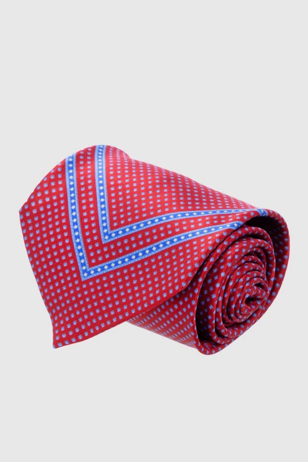 Галстук из шелка красный мужской - фото 2