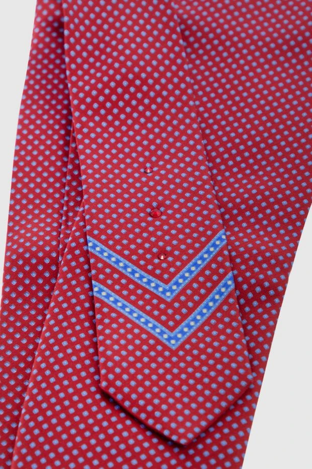 Галстук из шелка красный мужской - фото 1