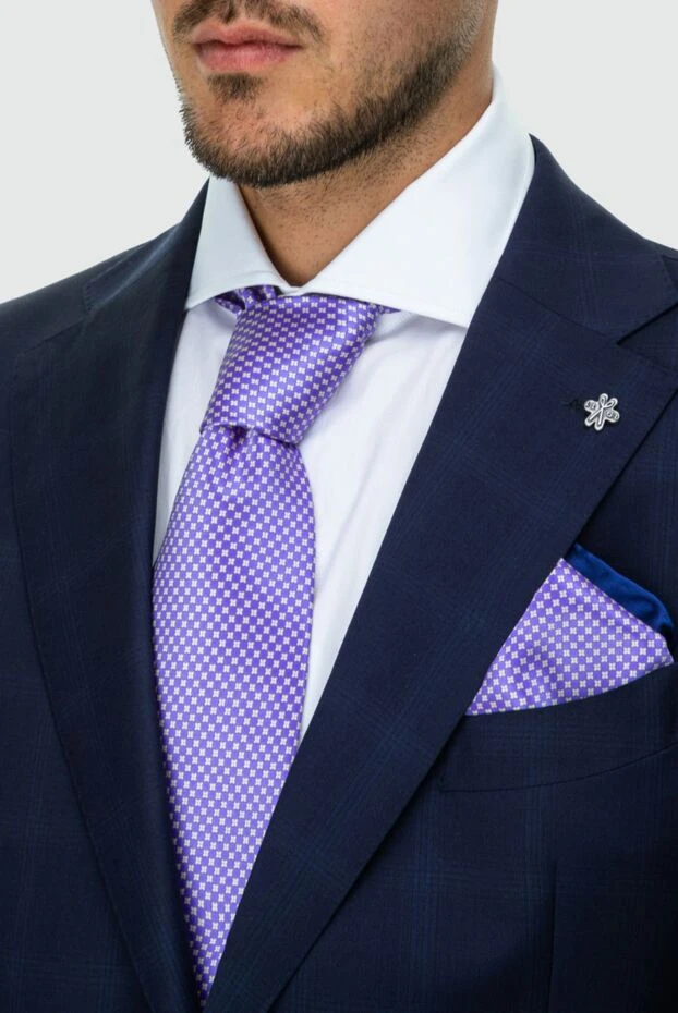 Purple silk tie for men - photo 2