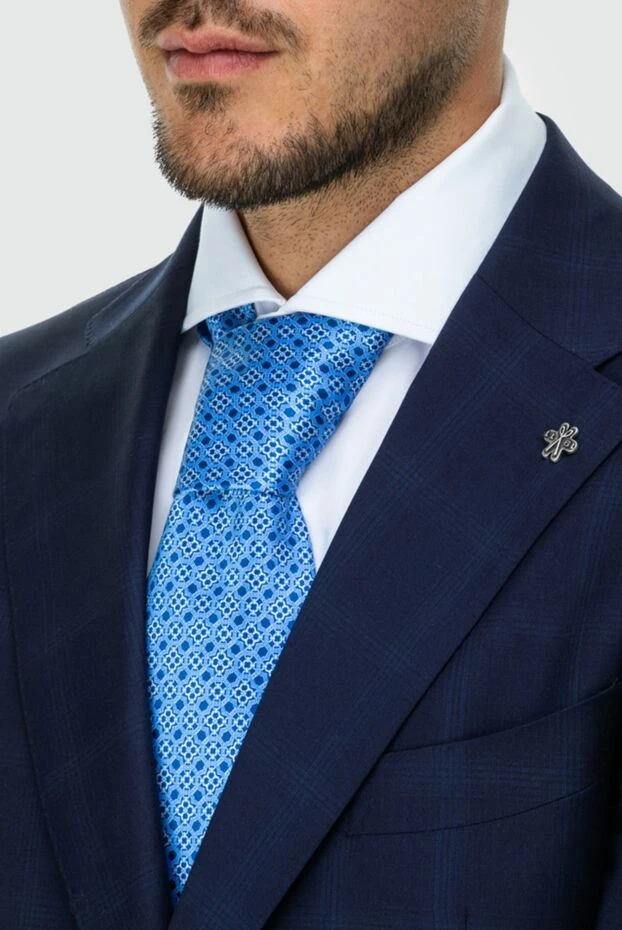 Stefano Ricci silk tie with a distinctive pattern on a blue background 162961 - photo 2