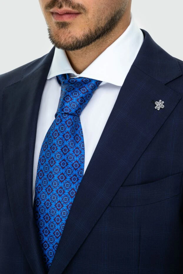 Ерлерге арналған көк жібек галстук - фото 2