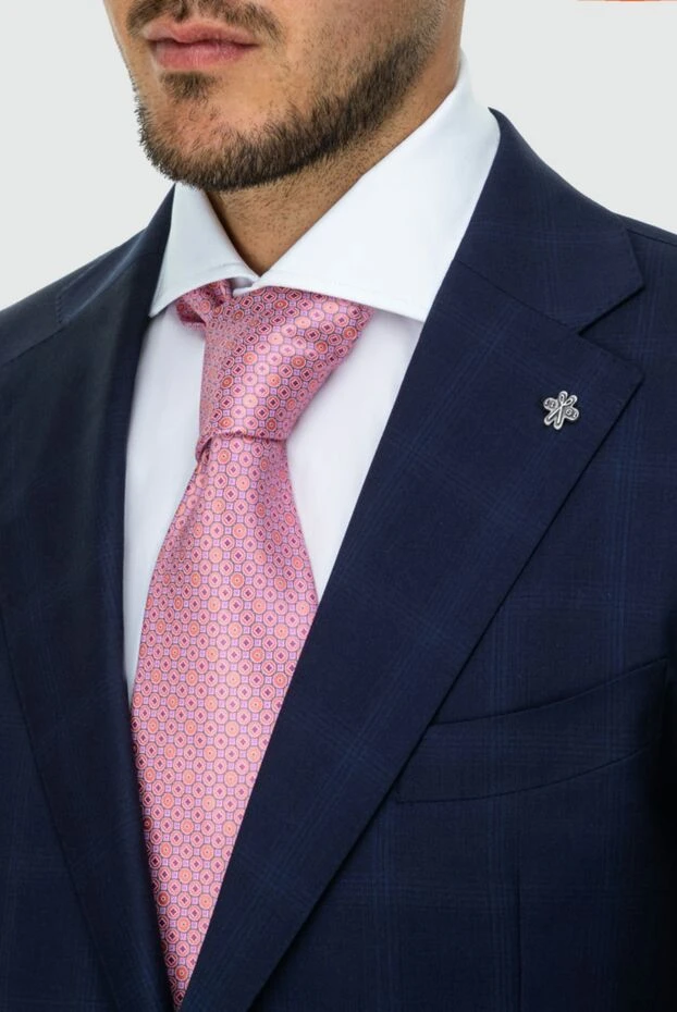 Stefano Ricci pink silk tie with a small geometric pattern 162963 - photo 2