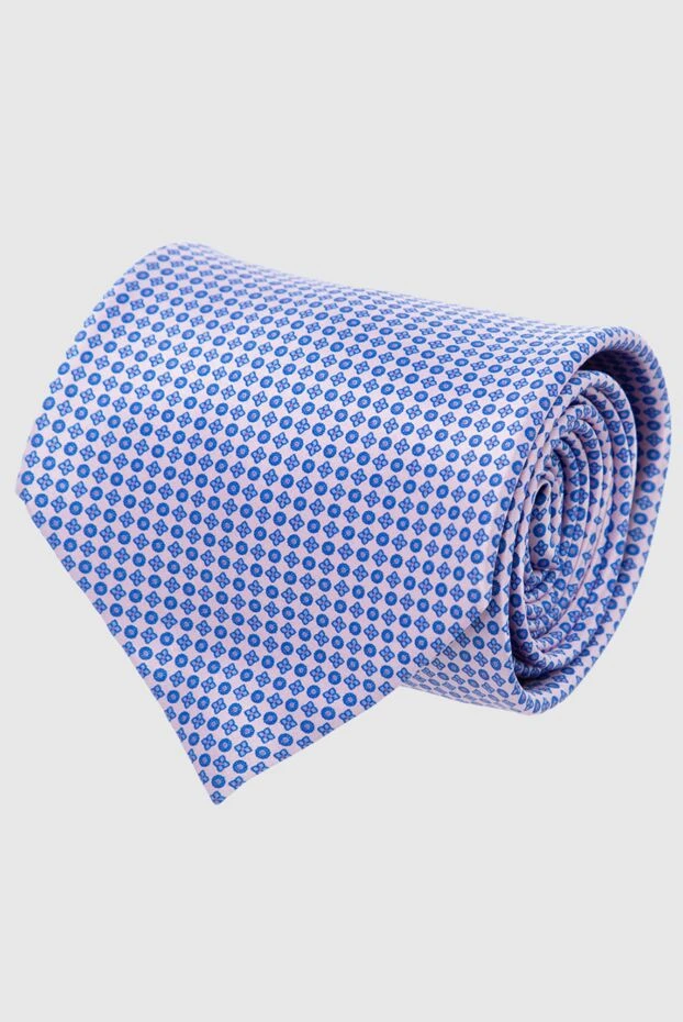 Галстук из шелка фиолетовый мужской - фото 1