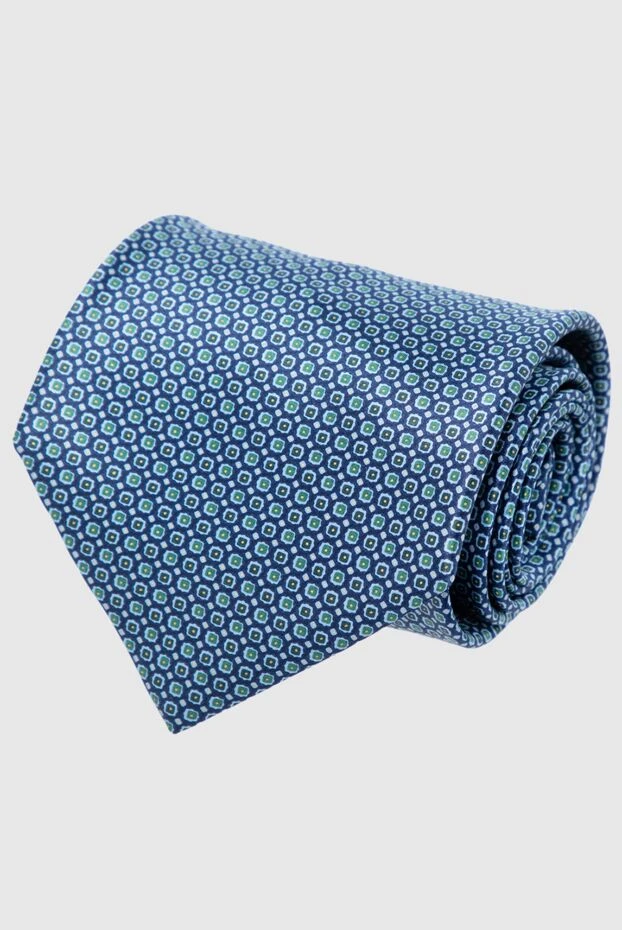 Blue silk tie for men - photo 1