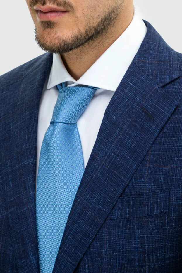 Stefano Ricci blue silk tie with a circular pattern and dots 162979 - photo 2